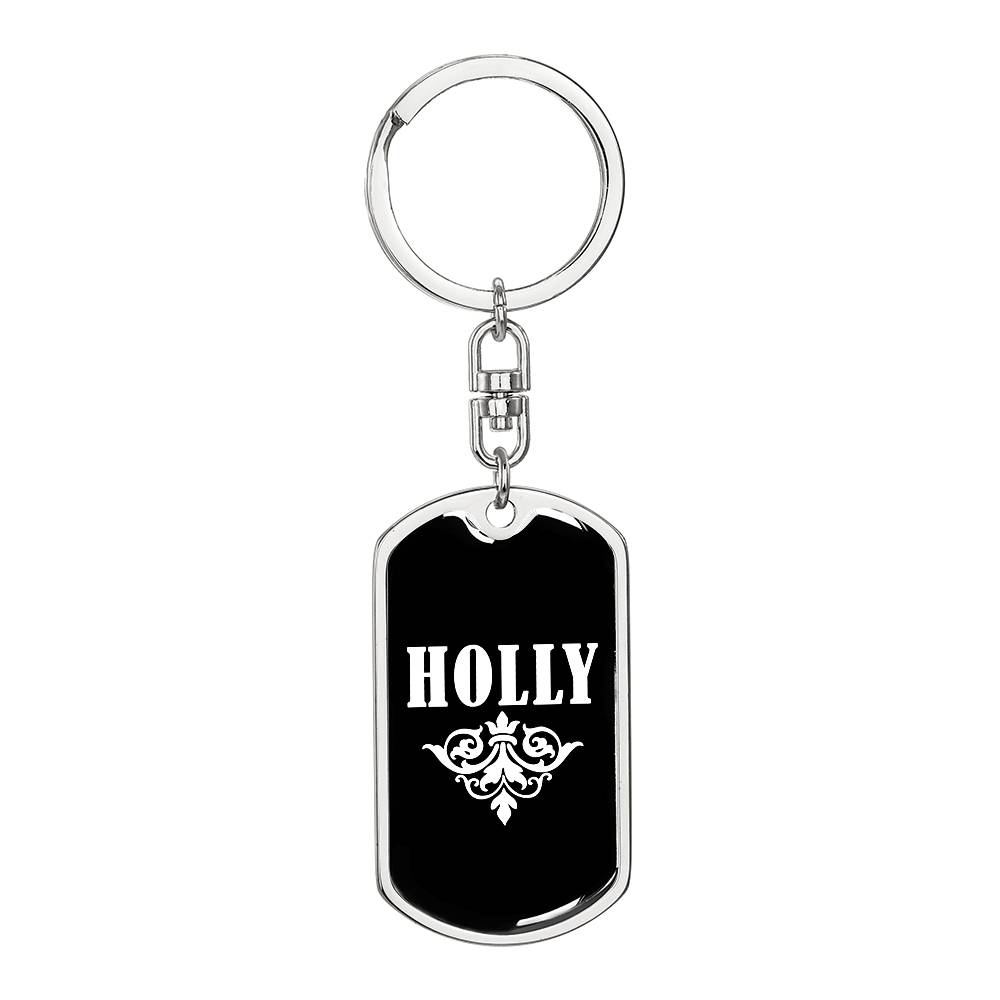 Holly v03a - Luxury Dog Tag Keychain