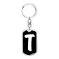 Initial T v3b - Luxury Dog Tag Keychain