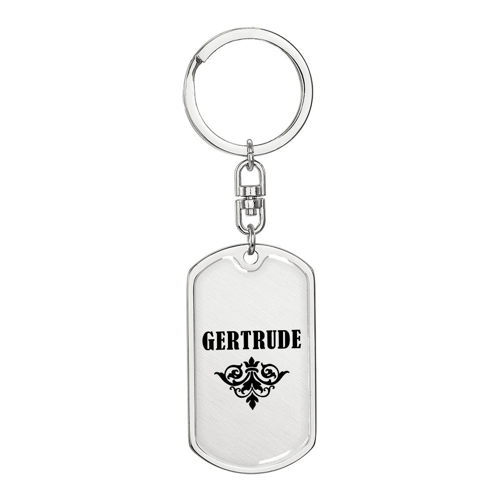 Gertrude v01a - Luxury Dog Tag Keychain