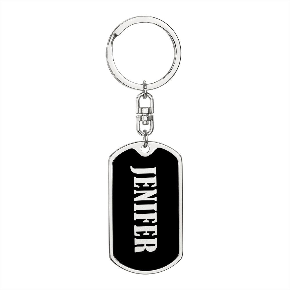 Jenifer v02 - Luxury Dog Tag Keychain