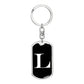 Initial L v3a - Luxury Dog Tag Keychain
