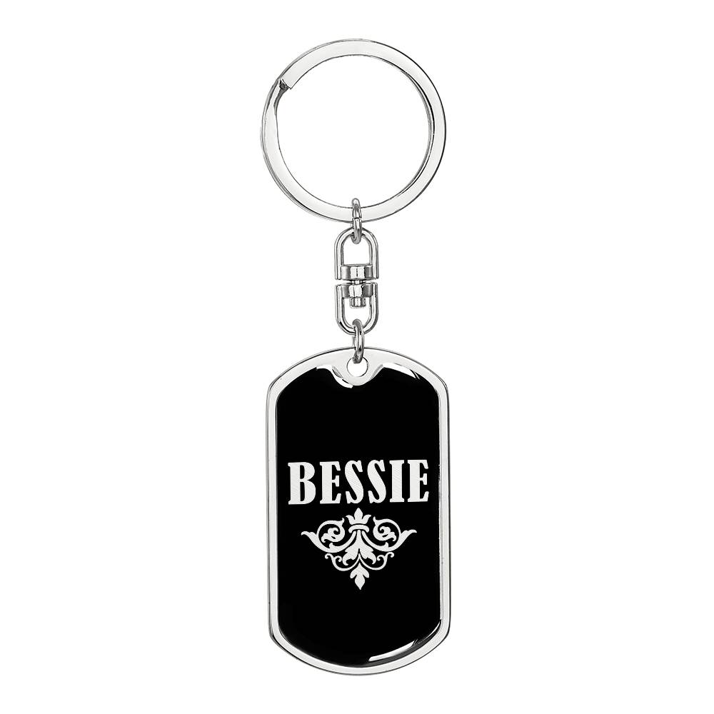 Bessie v02a - Luxury Dog Tag Keychain