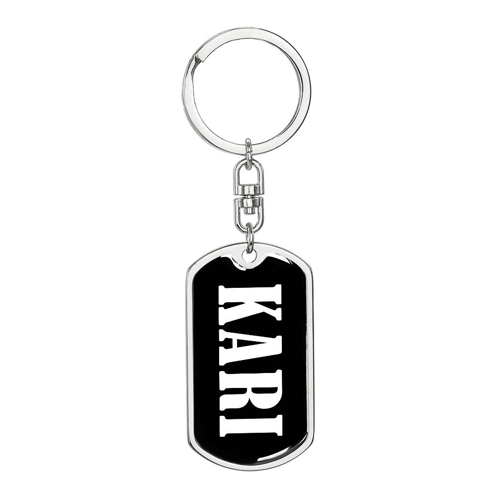 Kari v01w - Luxury Dog Tag Keychain