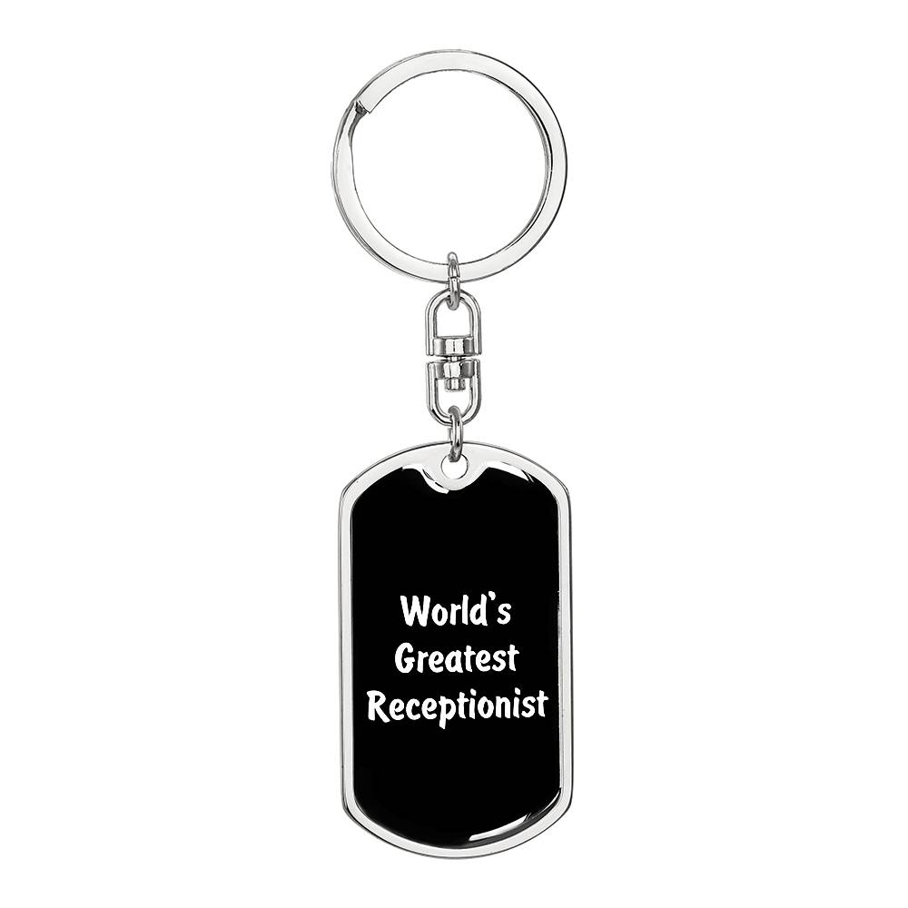 World's Greatest Receptionist v3 - Luxury Dog Tag Keychain