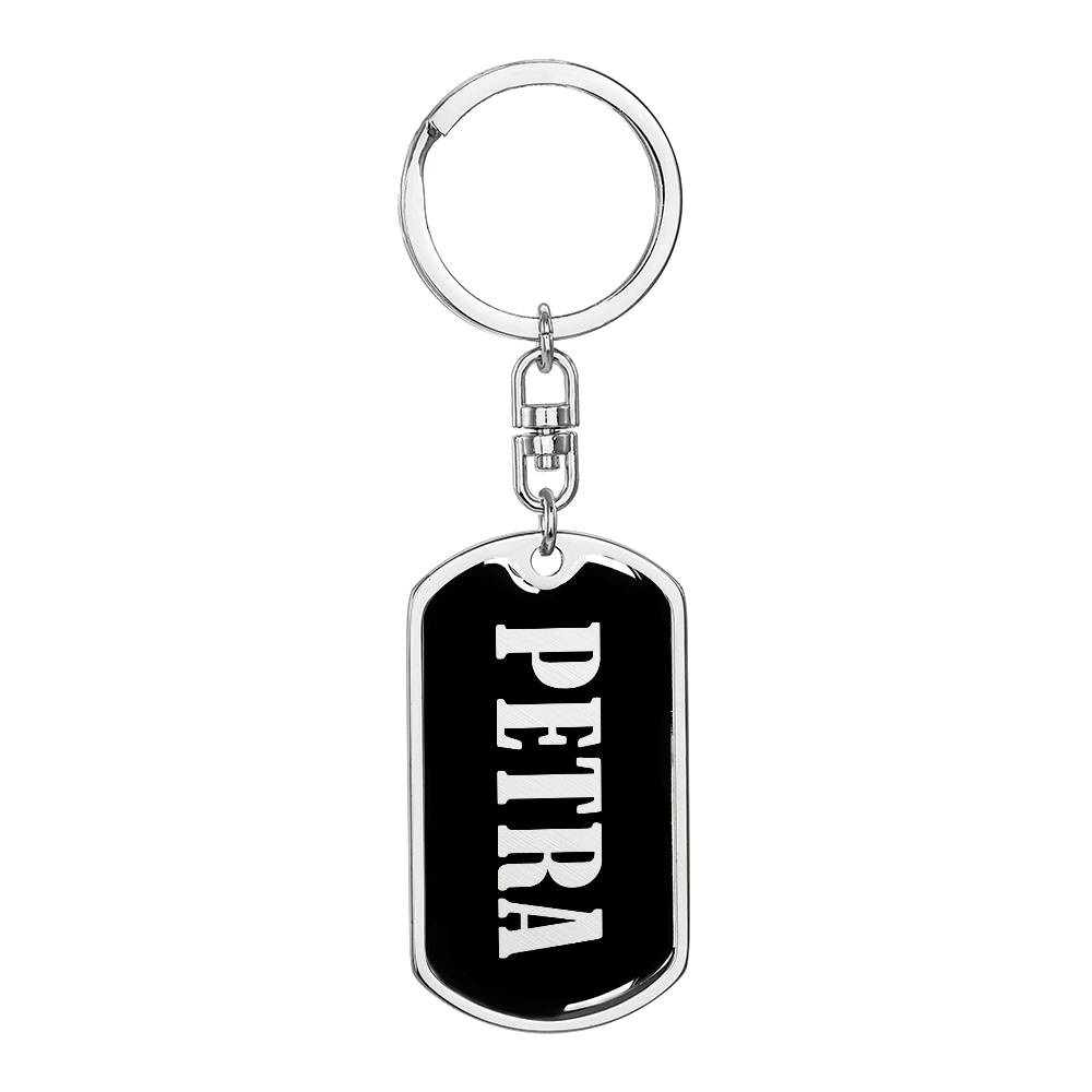 Petra v02 - Luxury Dog Tag Keychain