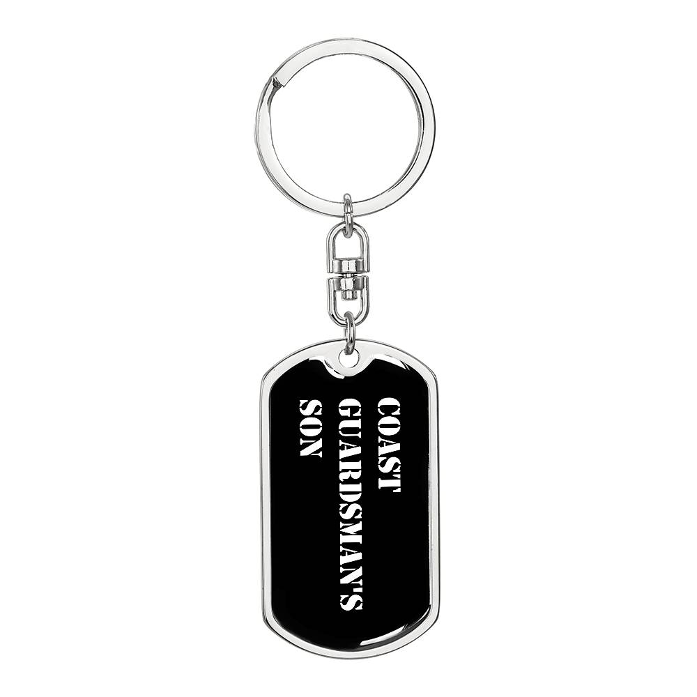 Coast Guardsman's Son v3 - Luxury Dog Tag Keychain