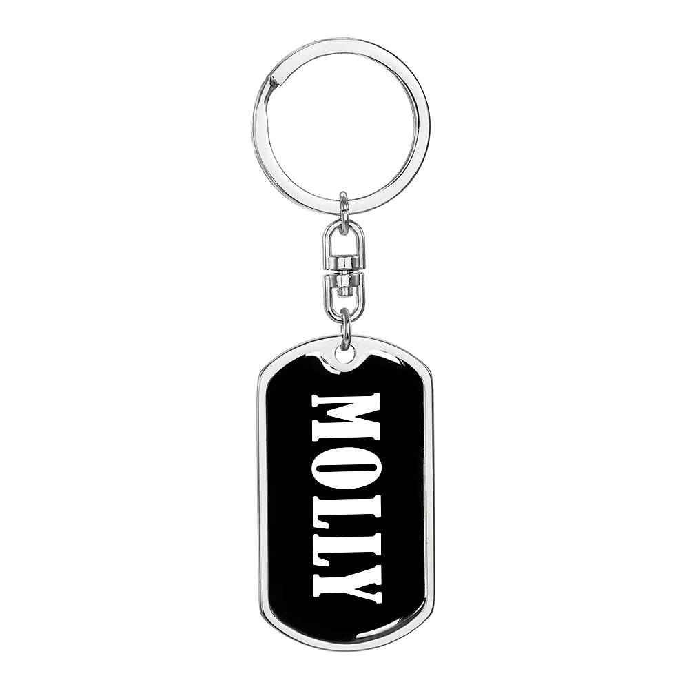 Molly v01w - Luxury Dog Tag Keychain