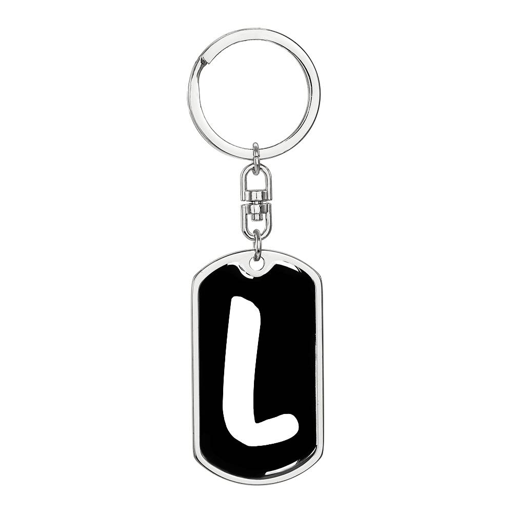 Initial L v3b - Luxury Dog Tag Keychain