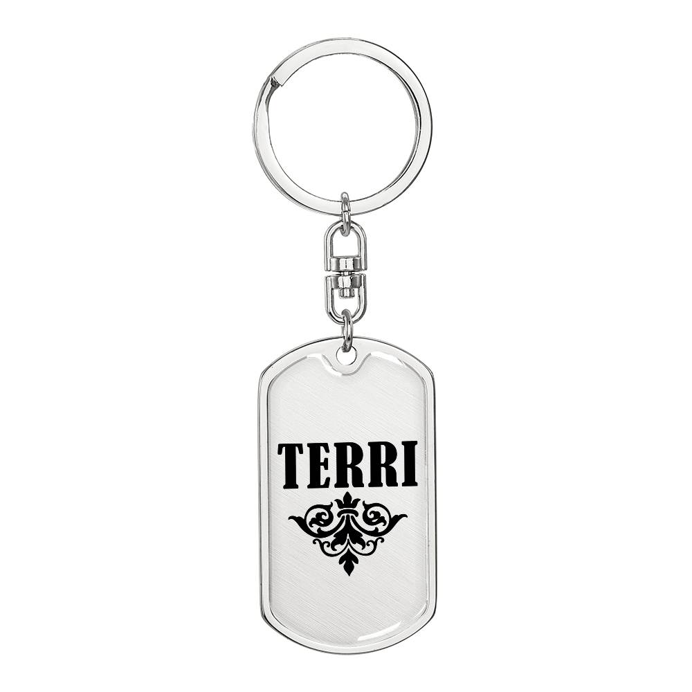 Terri v01a - Luxury Dog Tag Keychain