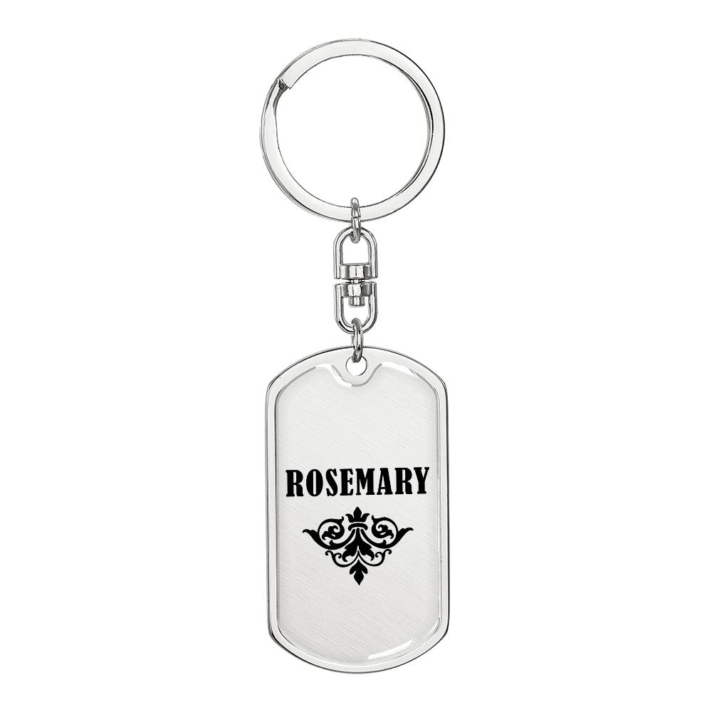 Rosemary v01a - Luxury Dog Tag Keychain
