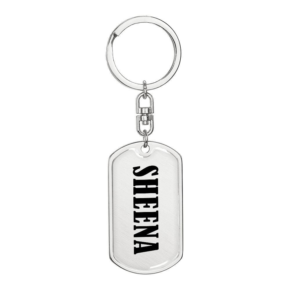 Sheena v01 - Luxury Dog Tag Keychain