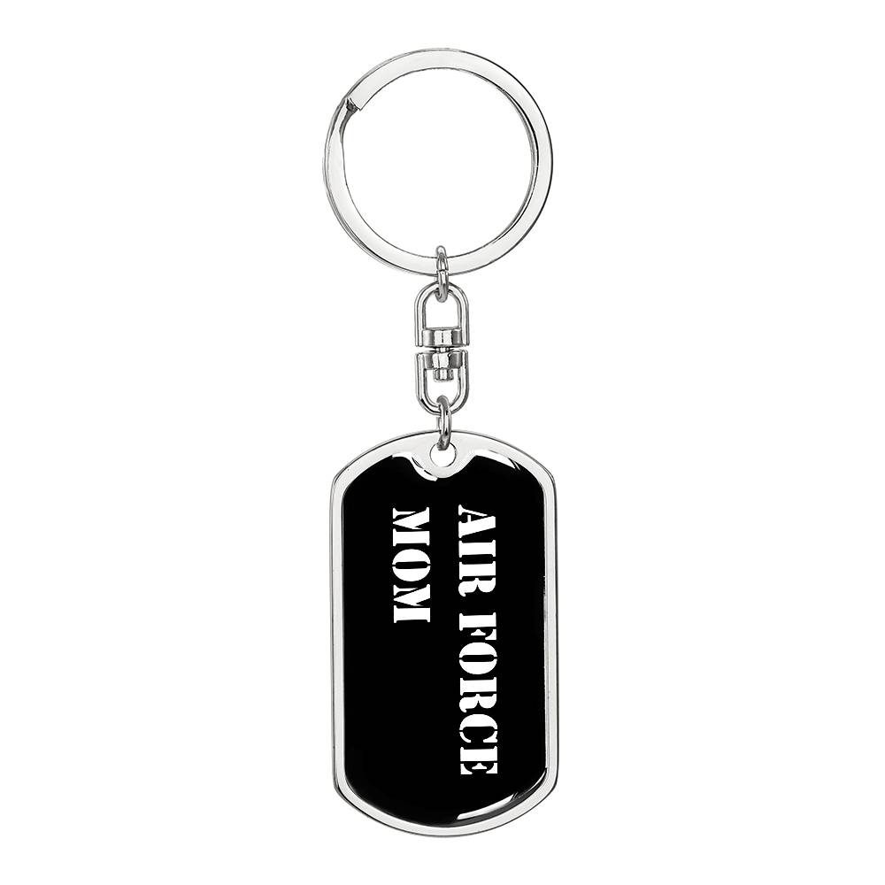 Air Force Mom v3 - Luxury Dog Tag Keychain