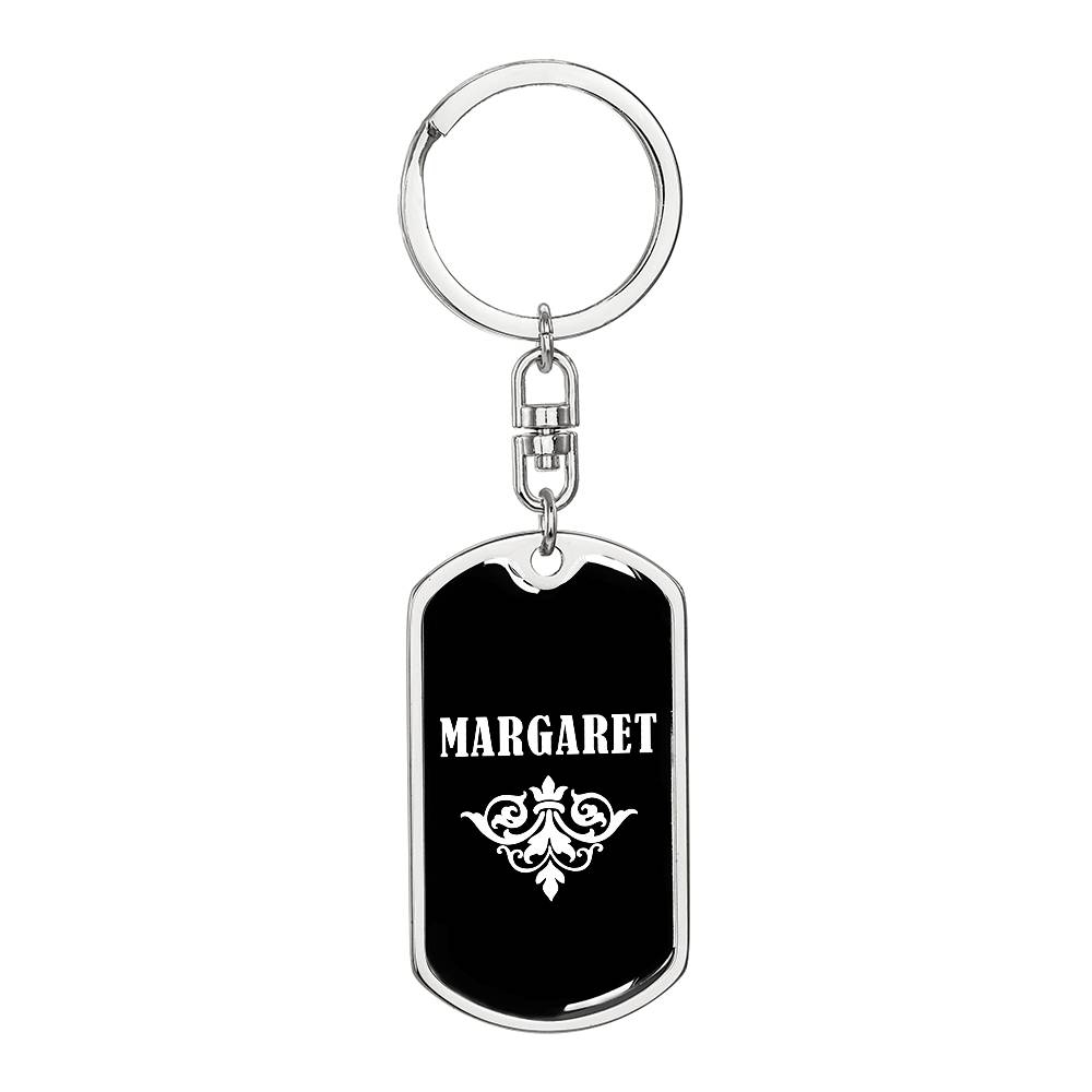 Margaret v03a - Luxury Dog Tag Keychain
