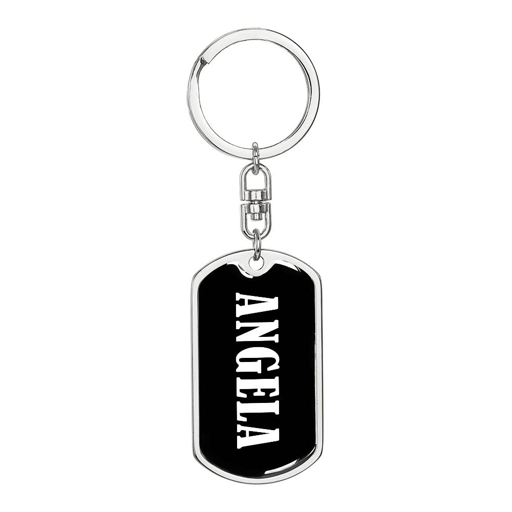 Angela v01w - Luxury Dog Tag Keychain