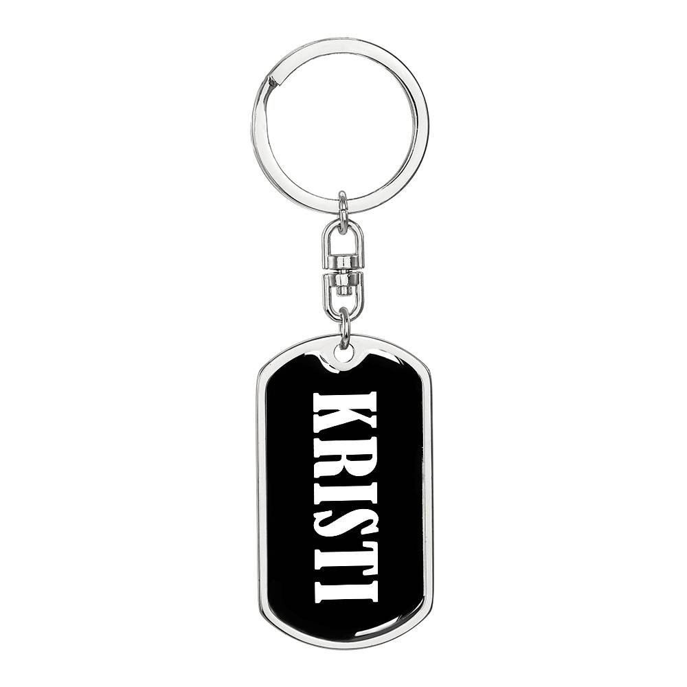 Kristi v01w - Luxury Dog Tag Keychain