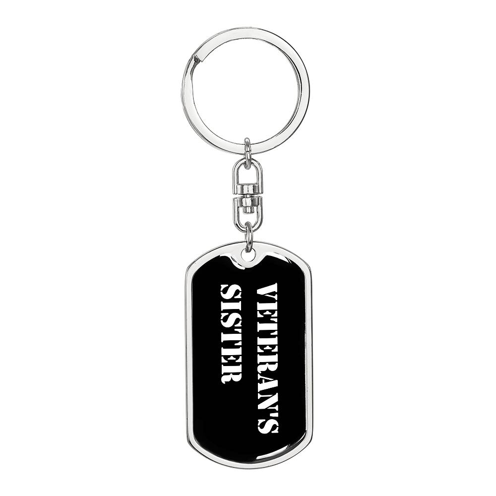 Veteran's Sister v3 - Luxury Dog Tag Keychain