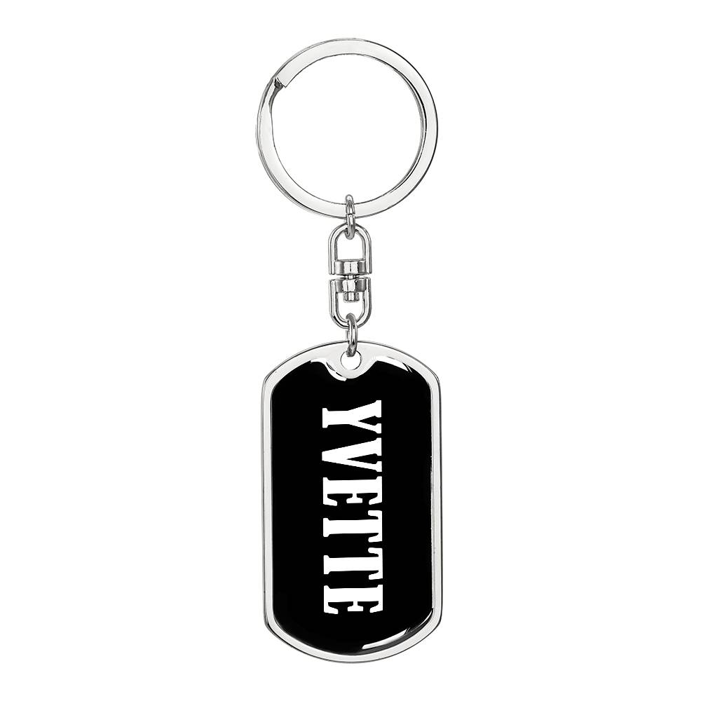 Yvette v01w - Luxury Dog Tag Keychain