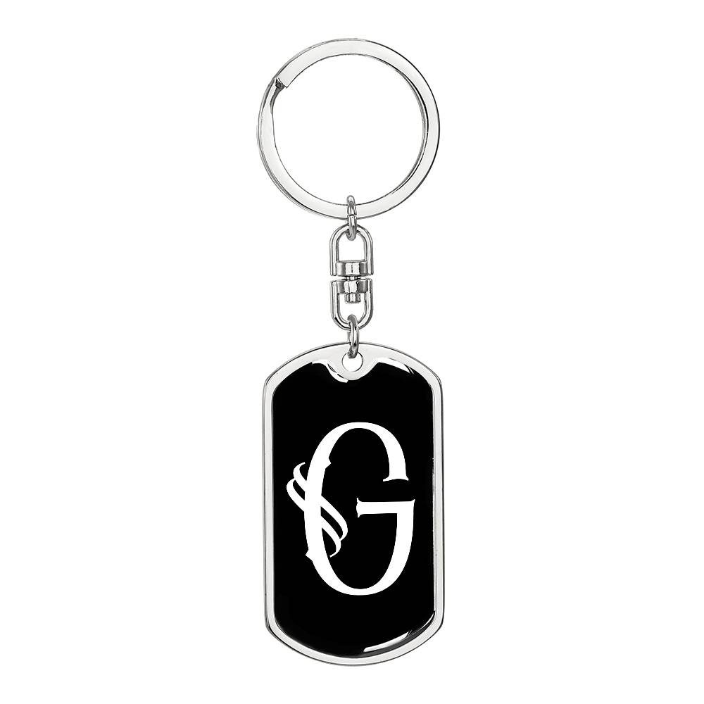 Initial G v001-13 - Luxury Dog Tag Keychain