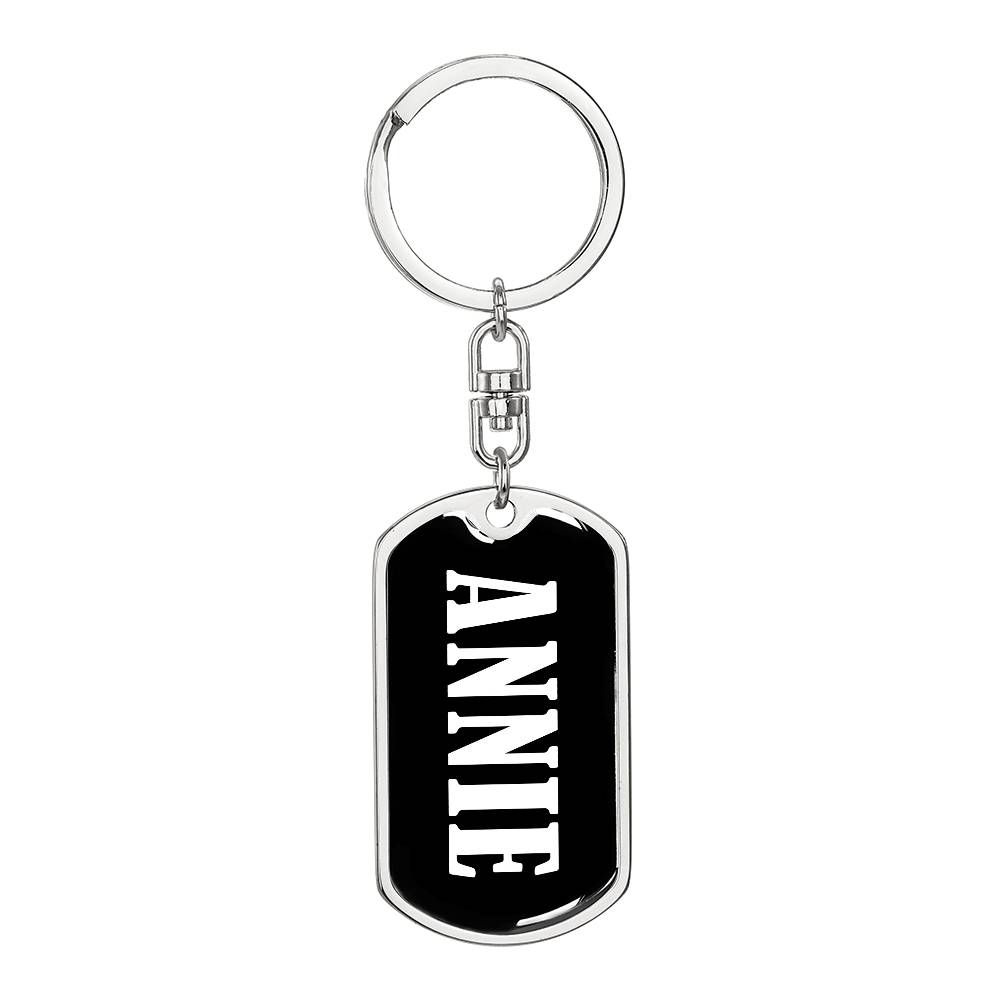 Annie v01w - Luxury Dog Tag Keychain