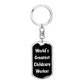 World's Greatest Childcare Worker v3 - Luxury Dog Tag Keychain