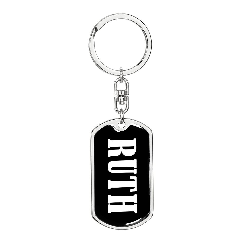 Ruth v01w - Luxury Dog Tag Keychain