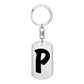 Initial P v1b - Luxury Dog Tag Keychain