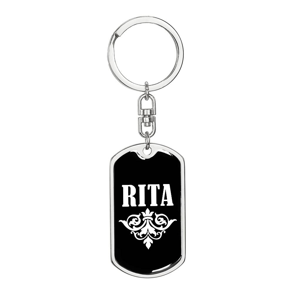 Rita v03a - Luxury Dog Tag Keychain