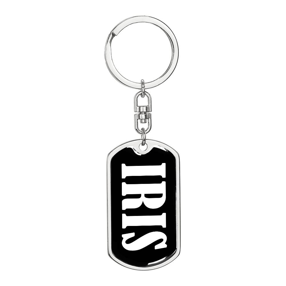 Iris v01w - Luxury Dog Tag Keychain