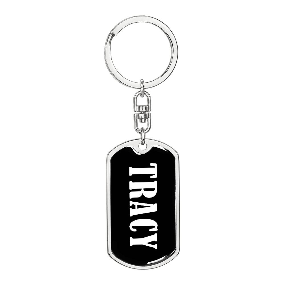 Tracy v01w - Luxury Dog Tag Keychain