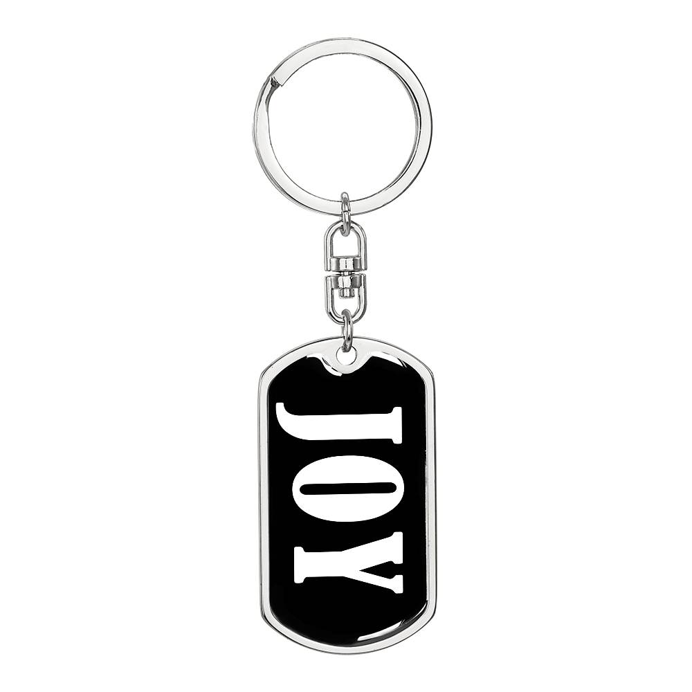 Joy v01w - Luxury Dog Tag Keychain