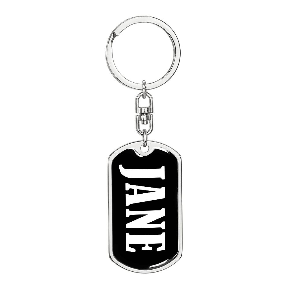 Jane v01w - Luxury Dog Tag Keychain