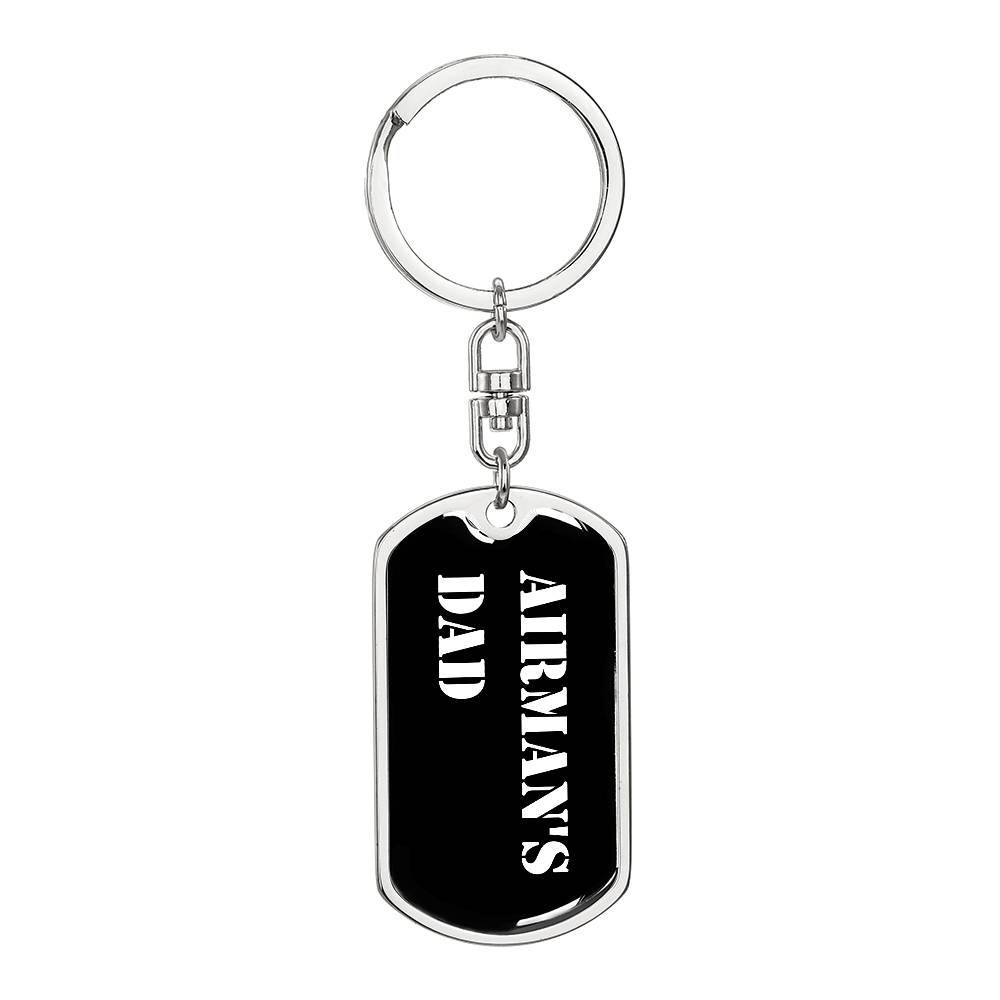 Airman's Dad v3 - Luxury Dog Tag Keychain