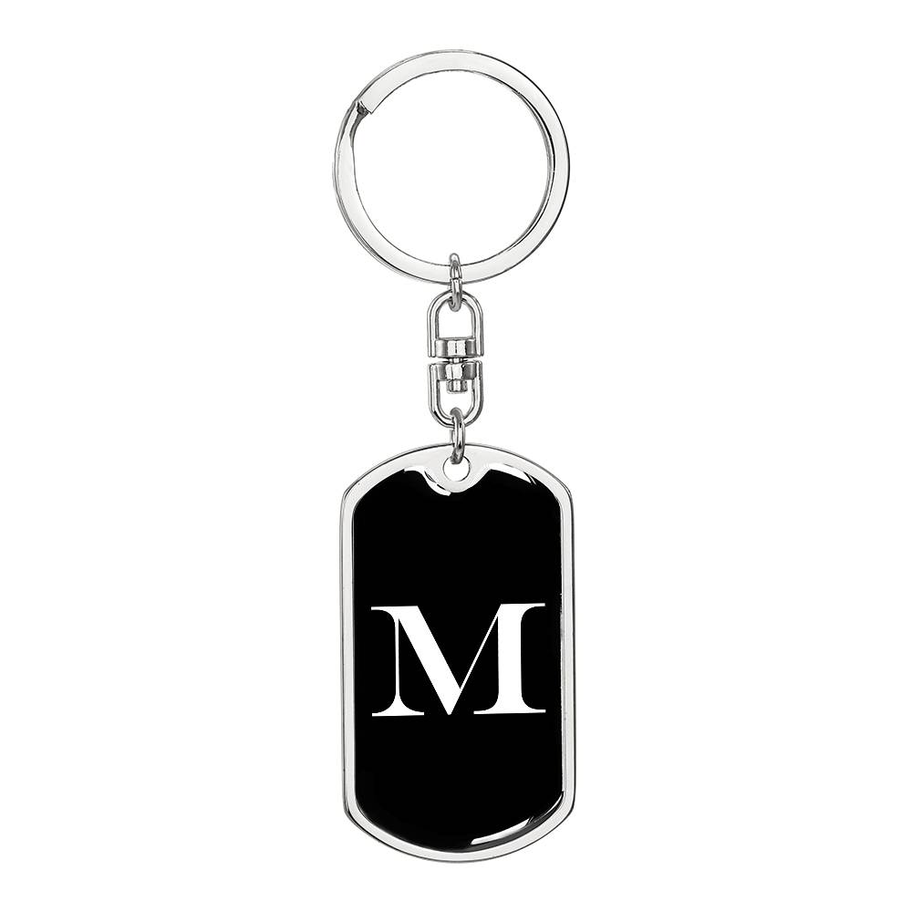 Initial M v3a - Luxury Dog Tag Keychain