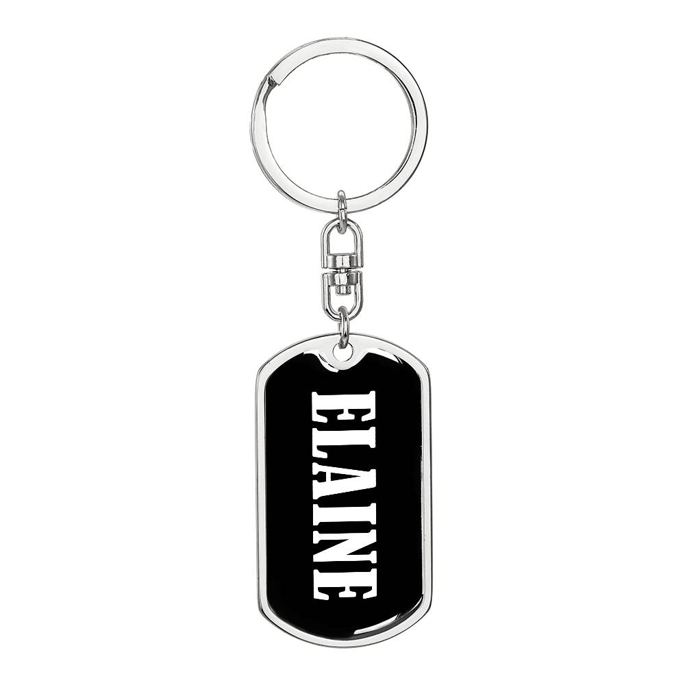 Elaine v01w - Luxury Dog Tag Keychain