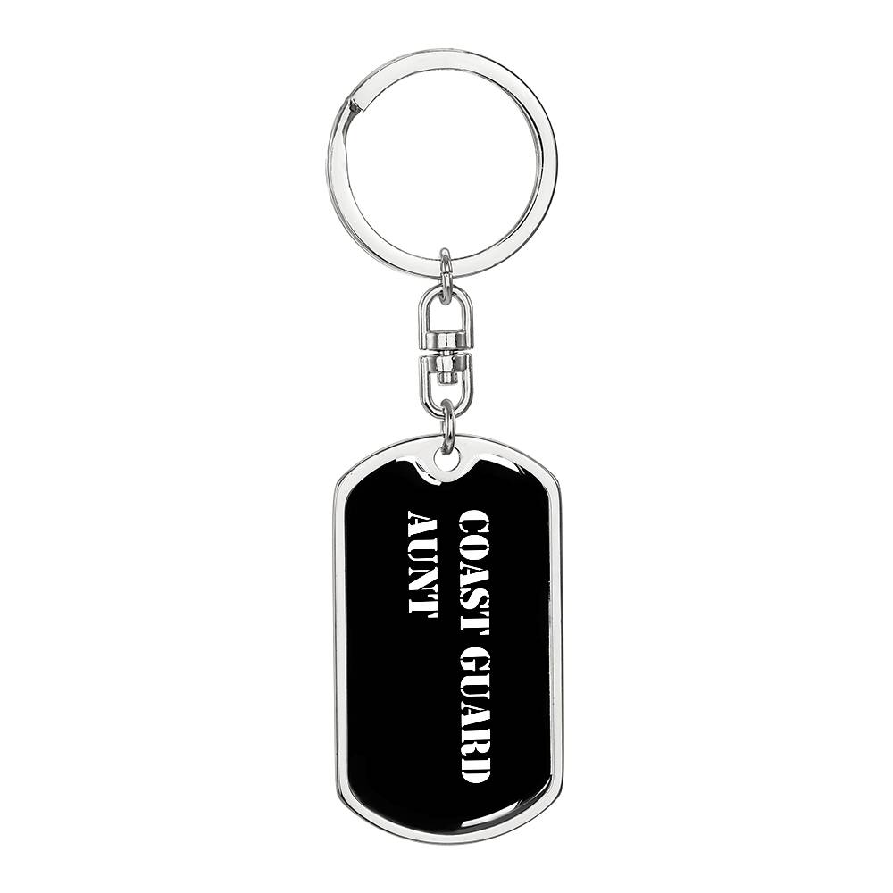 Coast Guard Aunt v3 - Luxury Dog Tag Keychain