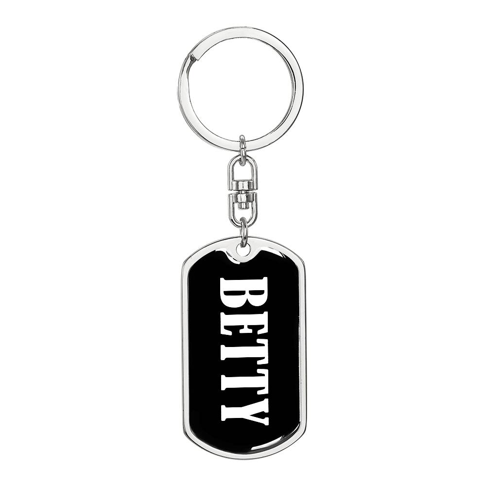 Betty v01w - Luxury Dog Tag Keychain
