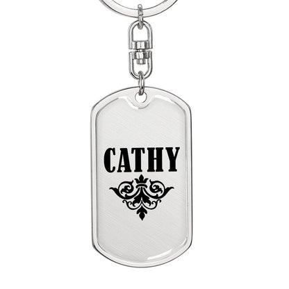 Cathy v01a - Luxury Dog Tag Keychain