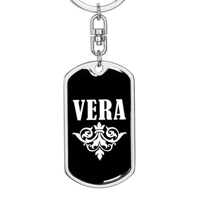 Vera v03a - Luxury Dog Tag Keychain