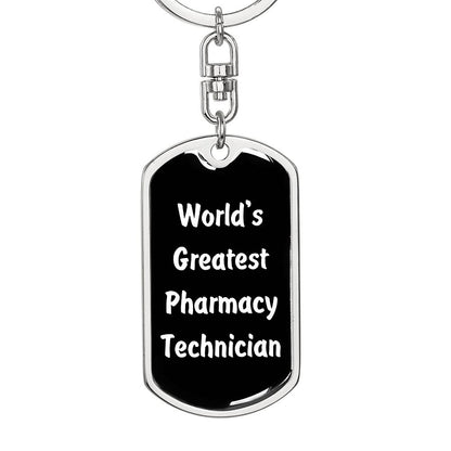 World's Greatest Pharmacy Technician v3 - Luxury Dog Tag Keychain