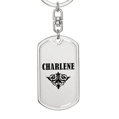Charlene v01a - Luxury Dog Tag Keychain