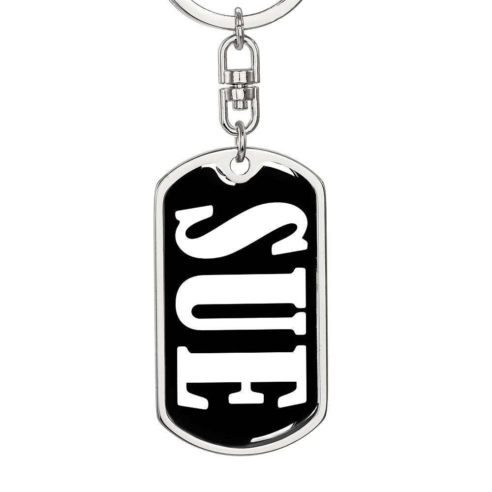 Sue v01w - Luxury Dog Tag Keychain