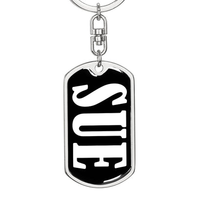 Sue v01w - Luxury Dog Tag Keychain