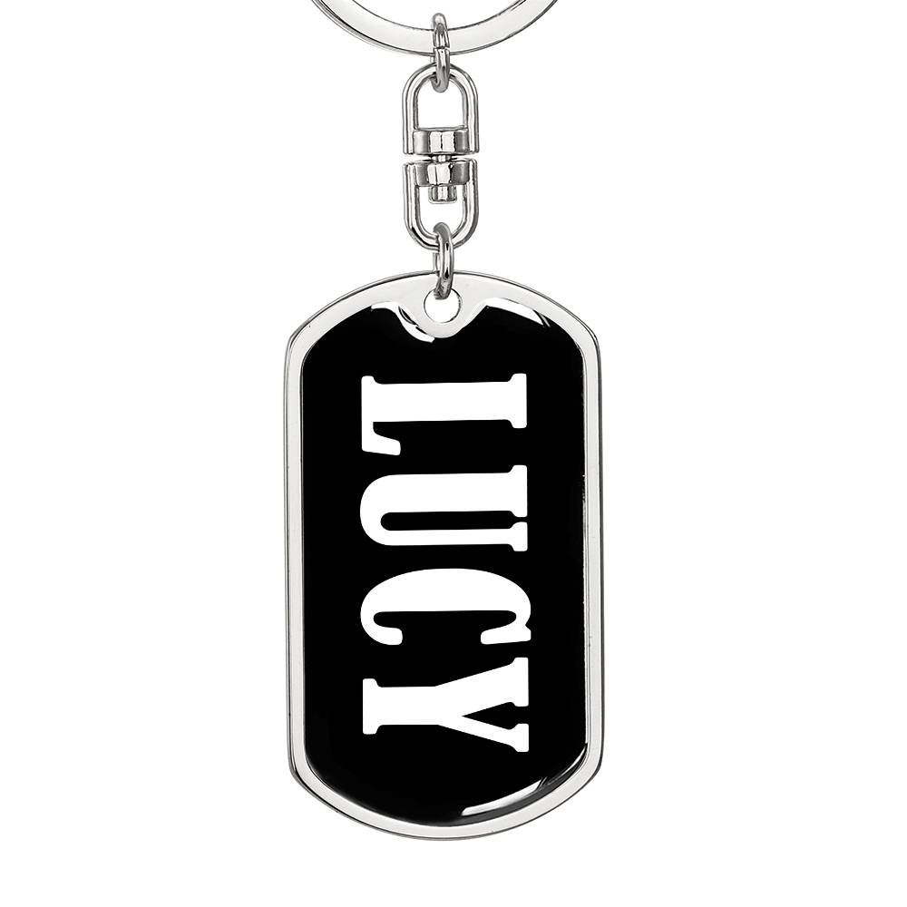 Lucy v01w - Luxury Dog Tag Keychain