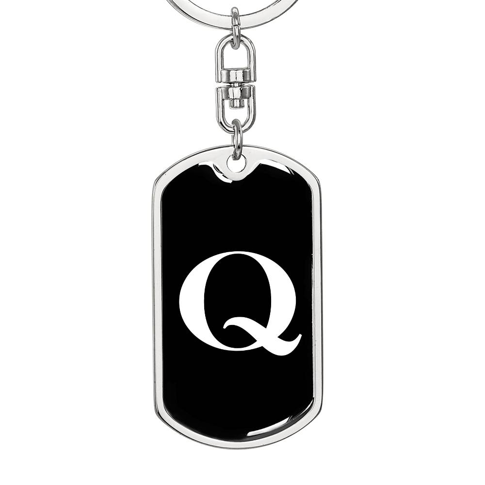 Initial Q v3a - Luxury Dog Tag Keychain