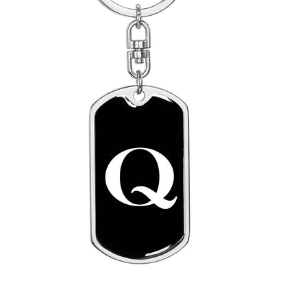 Initial Q v3a - Luxury Dog Tag Keychain