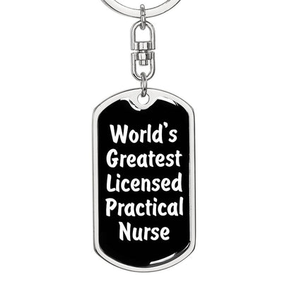 World's Greatest Licensed Practical Nurse v3 - Luxury Dog Tag Keychain