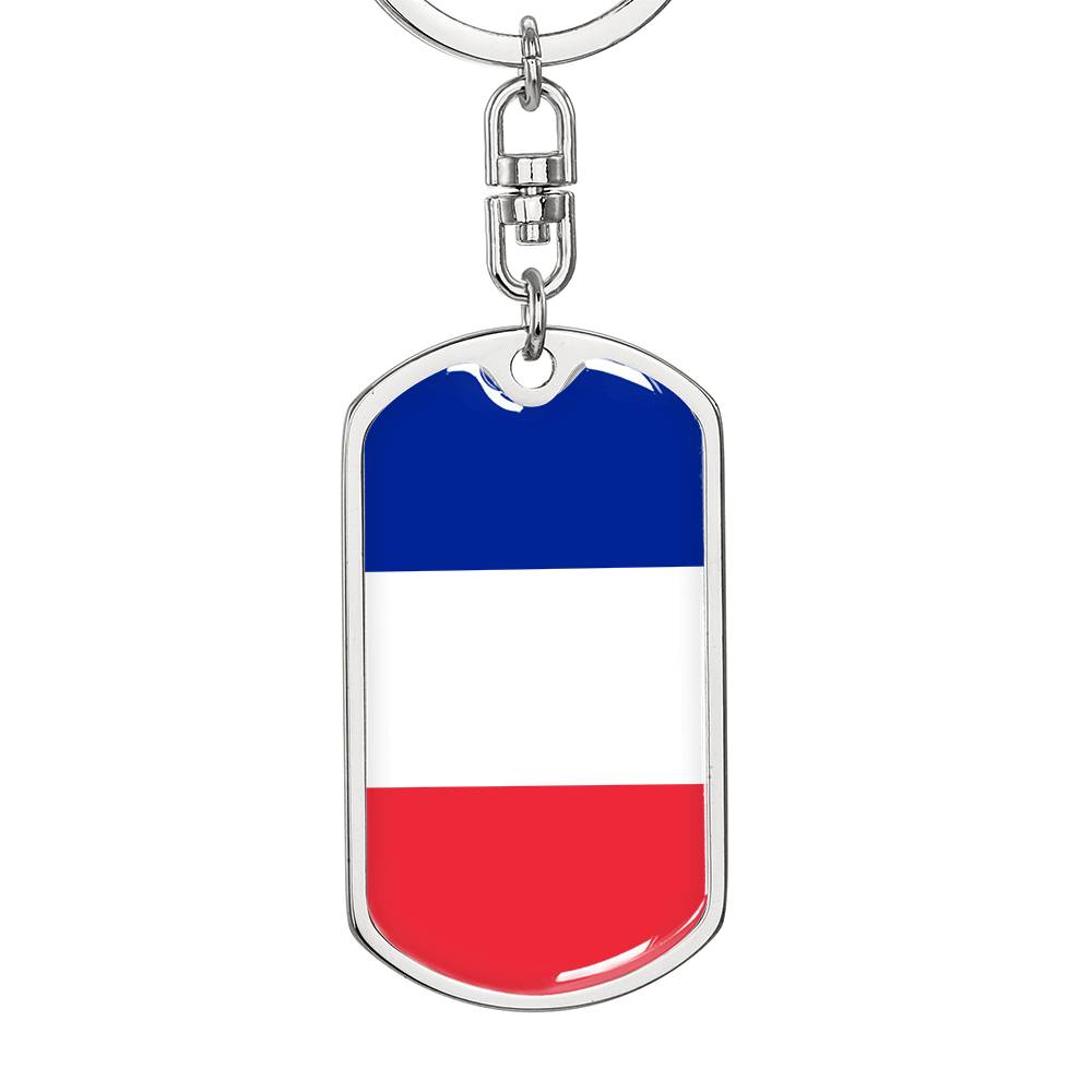 French Flag - Luxury Dog Tag Keychain