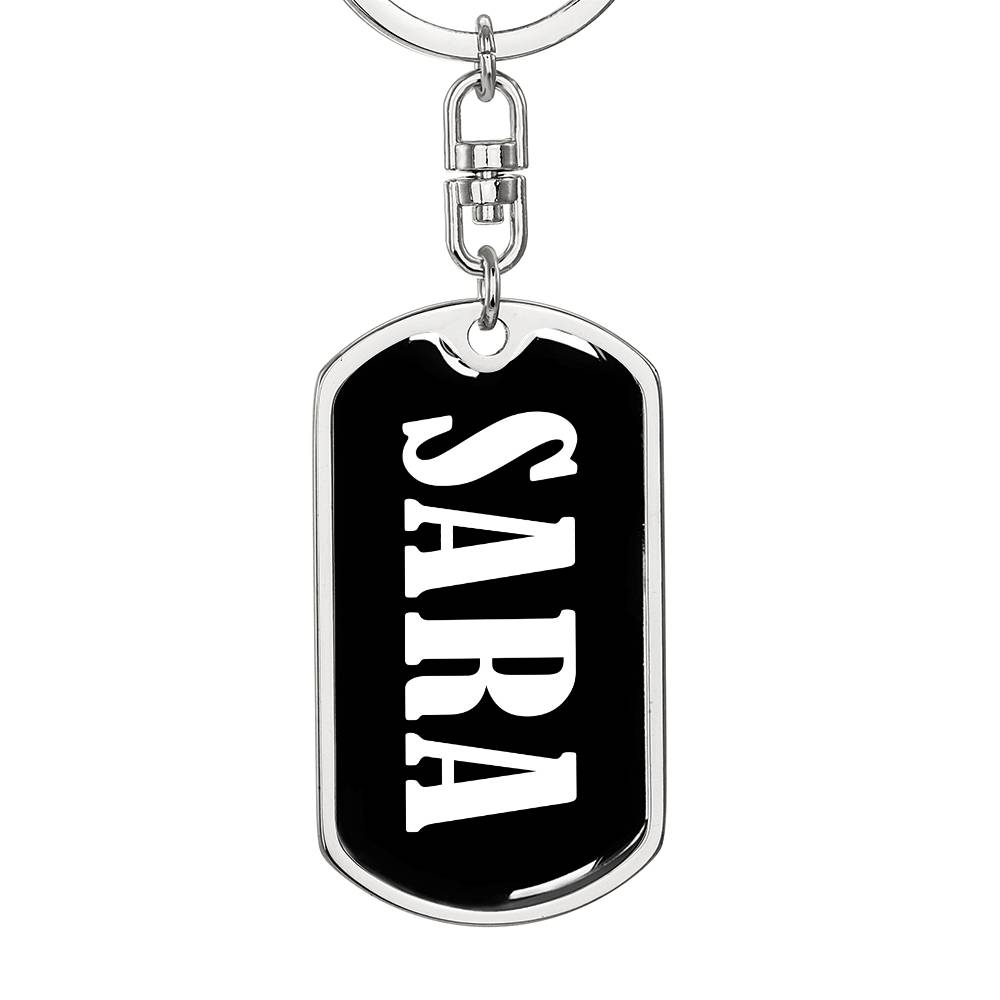 Sara v01w - Luxury Dog Tag Keychain