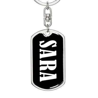 Sara v01w - Luxury Dog Tag Keychain