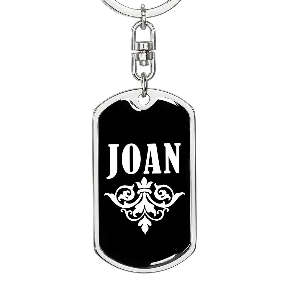 Joan v03a - Luxury Dog Tag Keychain